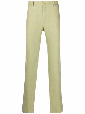 ETRO straight-leg linen trousers - Green