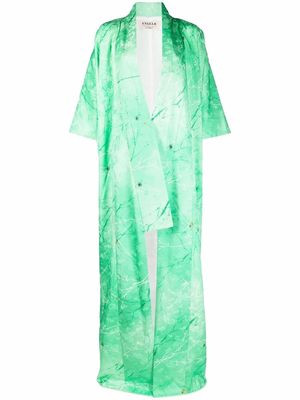 A.N.G.E.L.O. Vintage Cult 1970s floral jacquard square-sleeved maxi coat - Green