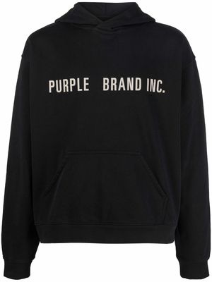 Purple Brand Maglia embroidered logo-print hoodie - Black
