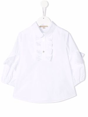 ELIE SAAB JUNIOR ruffle-bib cotton shirt - White