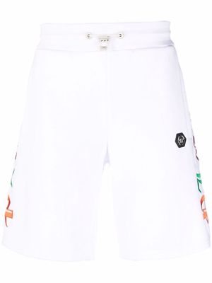 Philipp Plein Gothic Plein track shorts - White