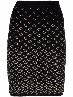 DVF Diane von Furstenberg Pascal knitted-jacquard mini skirt - Black