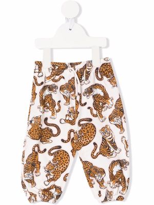 Kenzo Kids Tiger-print track pants - White