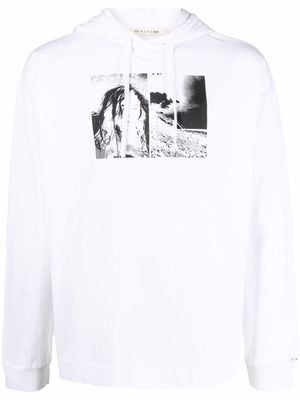 1017 ALYX 9SM graphic-print drawstring hoodie - White