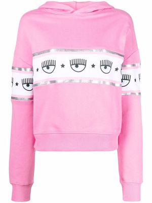 Chiara Ferragni logo-tape hoodie - Pink