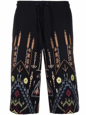 ETRO embroidered-design shorts - Black