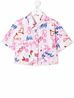 Pinko Kids graffiti-print shirt - White
