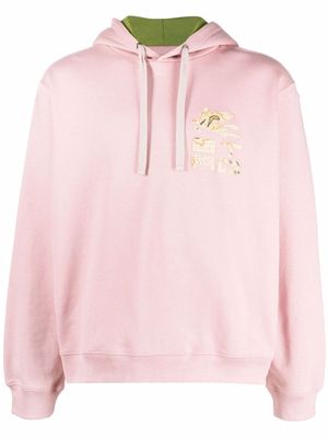ETRO logo pegasus-print hoodie - Pink