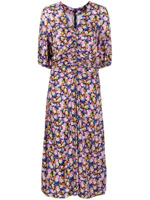 PS Paul Smith floral-print draped midi dress - Multicolour