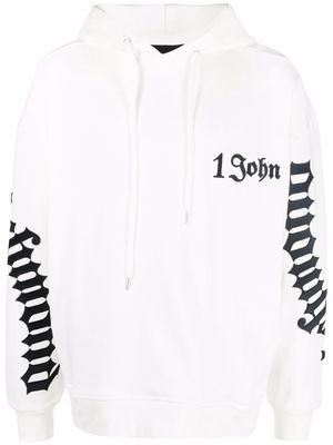 John Richmond logo-print cotton hoodie - White