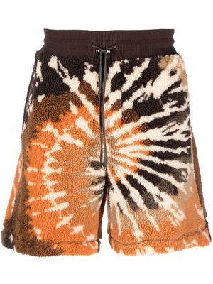 AMIRI tie-dye fleece shorts - Brown