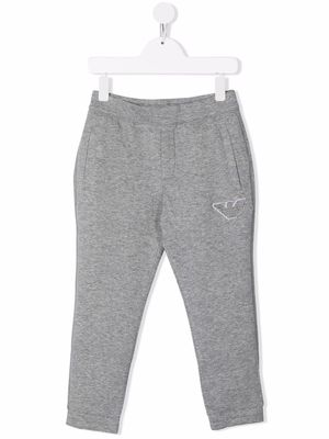 Emporio Armani Kids embroidered logo track pants - Grey