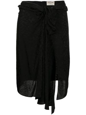 Zadig&Voltaire draped leopard-print skirt - Black