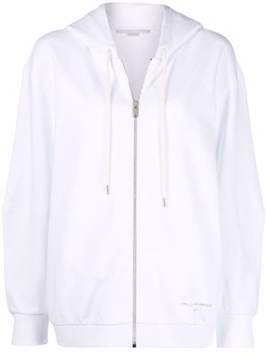 Stella McCartney logo plaque drawstring hoodie - White