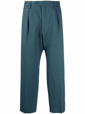 ETRO side-stripe cropped trousers - Blue