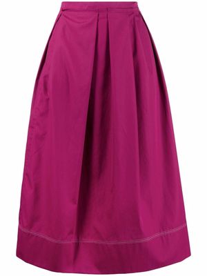 Marni A-Line midi pleated skirt - Pink