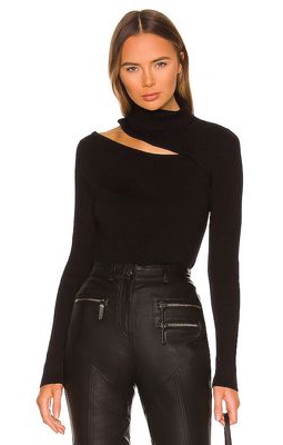 L'AGENCE Everlee Cutout Sweater in Black