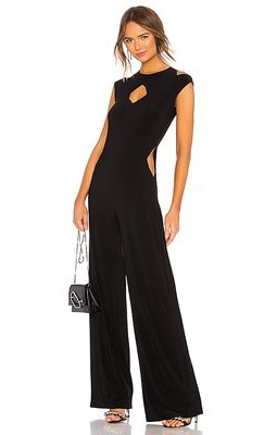 Norma Kamali Sleeveless Cut Out Jumpsuit in Black