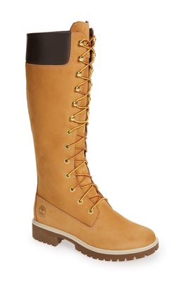 Timberland 14-Inch Premium Lace-Up Waterproof Boot in Wheat