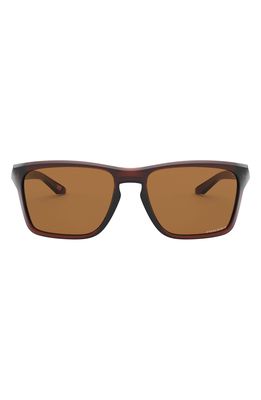 Oakley Sylas 57mm Rectangular Sunglasses in Lite Brown