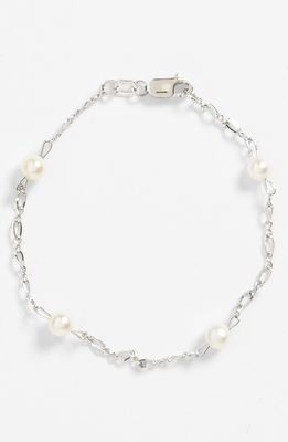 Mignonette Sterling Silver & Cultured Pearl Bracelet in White