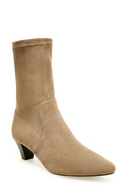 Silent D Tintel Sock Bootie in Taupe Stretch Microsuede