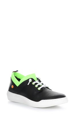Softinos by Fly London Byra Sneaker in Black/Lime Smooth/Neoprene