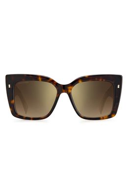 Dsquared2 54mm Rectangular Sunglasses in Havana /Brown Gold