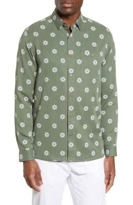 Ted Baker London Slim Fit Floral Button-Up Shirt in Green