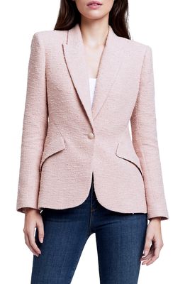 L'AGENCE Chamberlin Textured Stretch Cotton Blazer in Petal