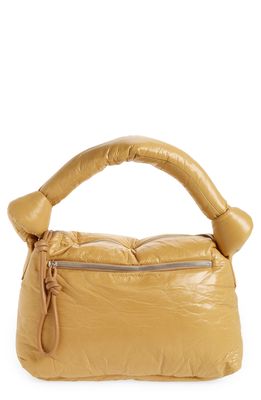 Dries Van Noten Large Knot Leather Shoulder Bag in Hay