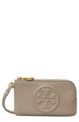 Tory Burch Perry Bombe Leather Card Case in Gray Heron