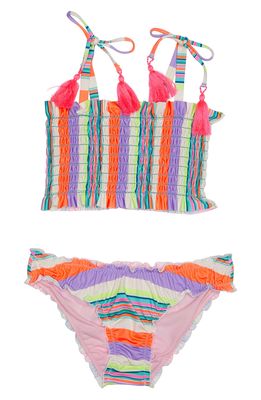 Beach Lingo Kids' Playa Stripe Two-Piece Swimsuit in Multi