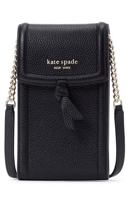kate spade new york knott north & south phone crossbody bag in Black