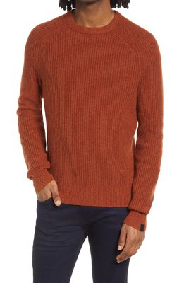 rag & bone Pierce Marled Cashmere Crewneck Sweater in Rust