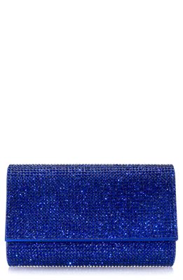 JUDITH LEIBER COUTURE Fizzy Beaded Clutch in Silver Cobalt