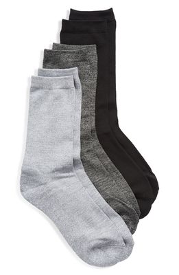 Nordstrom Assorted 3-Pack Pillow Sole Crew Socks in Charcoal Grey Multi