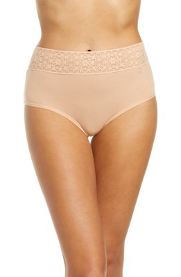 Tommy John Cool Cotton Lace High Waist Briefs in Maple Sugar