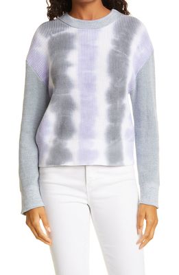 Rails Karis Tie Dye Stripe Cotton & Cashmere Sweater in Aqua Tie Dye