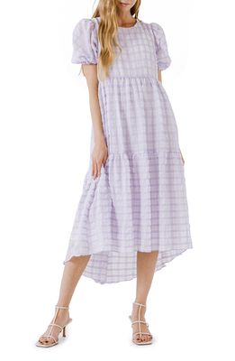 English Factory Plaid Swing Dress in Lavender