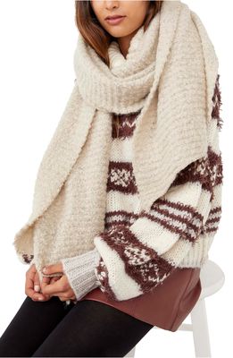 Free People Ripple Recycled Blend Blanket Scarf in Barely Grey