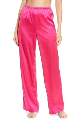 SKIMS Shine Satin Lounge Pants in Raspberry