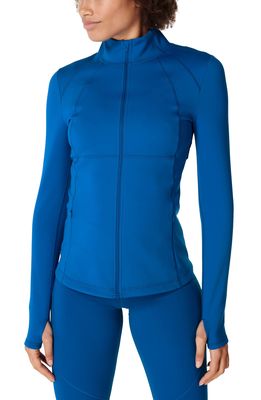 Sweaty Betty Power Boost Full Zip Jacket in Oxford Blue