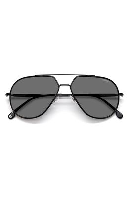 Carrera Eyewear 61mm Gradient Aviator Sunglasses in Matte Black /Gray Pz