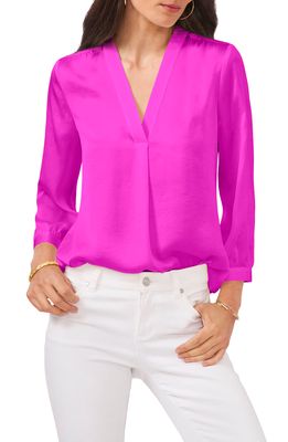 Vince Camuto Rumple Fabric Blouse in Hot Pink