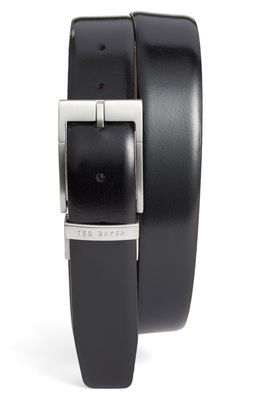 Ted Baker London Reversible Leather Belt in Black/Dark Brown