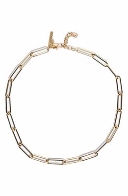 Lele Sadoughi Paperclip Chain Collar Necklace in Gold