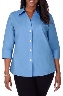 Foxcroft Paityn Non-Iron Cotton Shirt in Blue Bliss