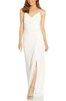 Adrianna Papell Jersey Mermaid Gown in Ivory