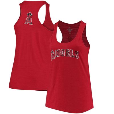 Women's Soft as a Grape Red Los Angeles Angels Plus Size Swing for the Fences Racerback Tank Top